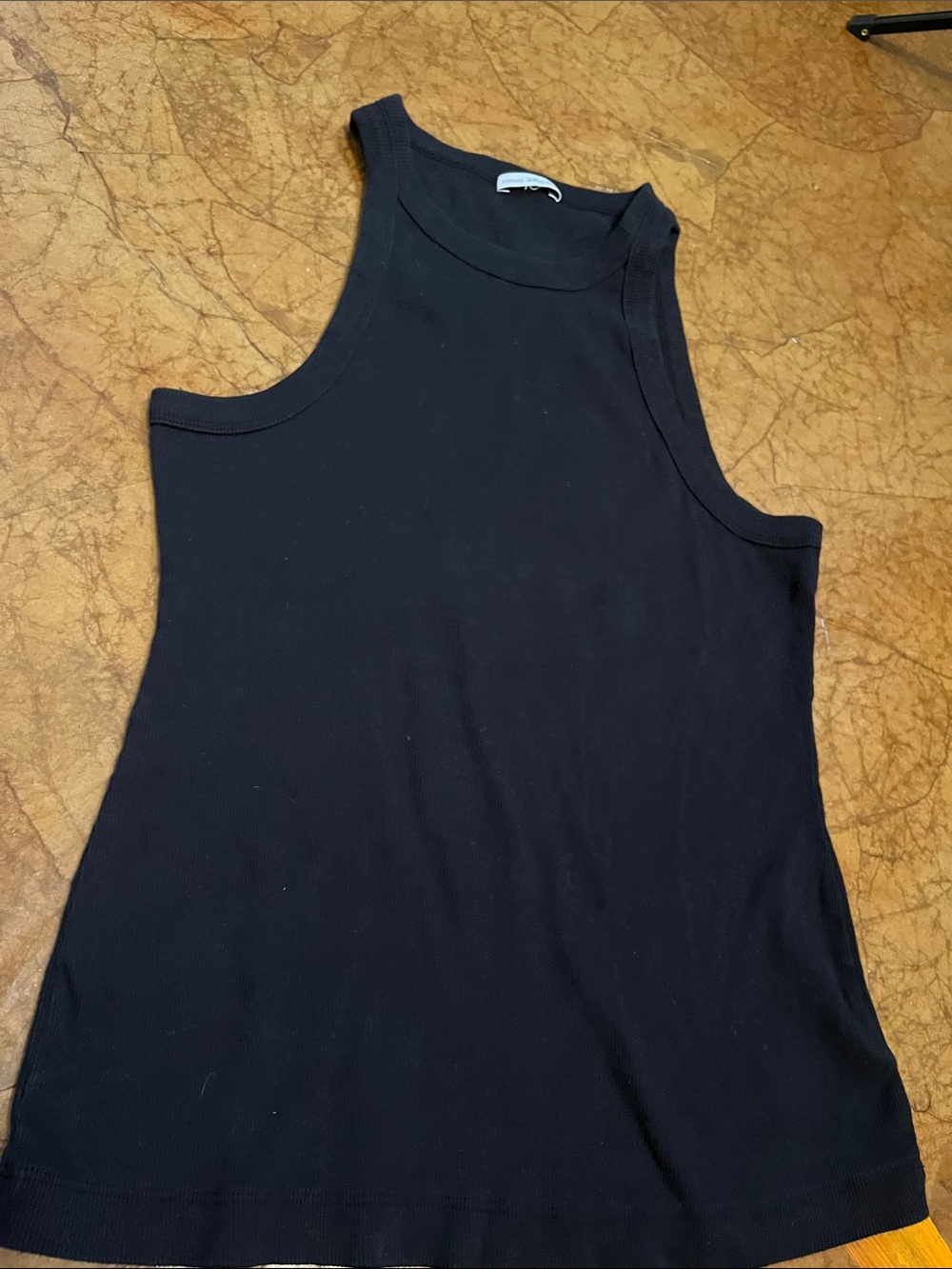 James Perse Black Ribbed Tank Sz 2 Womens